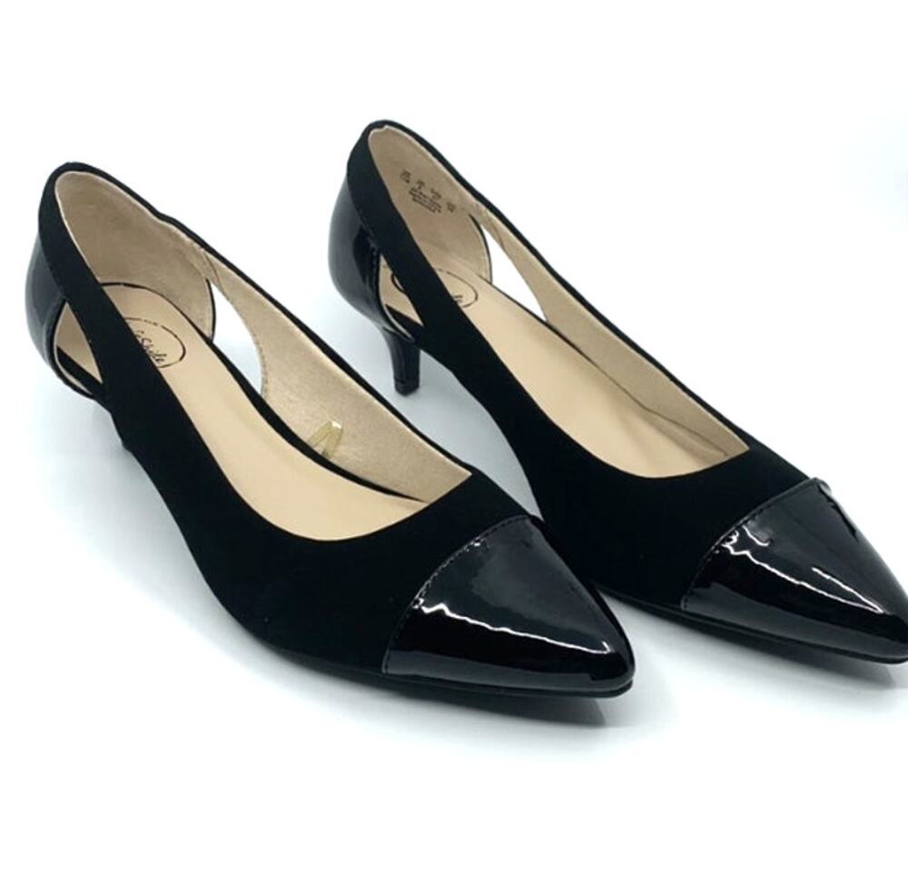 LIFE STRIDE Womens NEW Black Patent Accented Marianna Kitten Heel Pump / Size 11